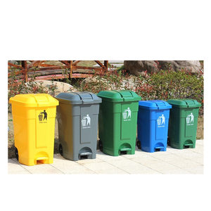 70L 50L Wholesale plastic trash cans foot pedal garbage waste bin