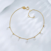 Bracelet en or jaune 18 carats ajustable torsadé avec diamant de laboratoire taille poire Gentle Star Dew pour femme, bijoux de mode en gros