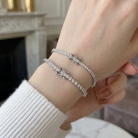 Bracelet Chaîne Tennis Personnalisé Kirin en Argent Sterling S925 pour Femme, Bracelet Chaîne Tennis en Zircon OEM ODM