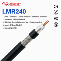 Câble coaxial LMR240 50 Ohms à faible perte, câble coaxial RF flexible avec gaine PE noire pour antenne WiFi GPS, prix direct usine