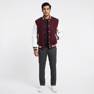 Wholesale Outdoor Streetwear <b>Jacket</b> Fashion <b>Men</b> Custom Logo Baseball Letter College Male Letterman Plus Size <b>Jackets</b> - Product Image 1