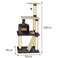 Produit pour animaux de compagnie en gros du fabricant : Arbre à chat en bois et sisal avec griffoir