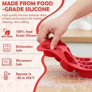MUYULINS Factory 12-Cavity Heart-Shaped LFGB Platinum Non-Stick Easy Release BPA-Free <b>Silicone</b> Mousse Cake Mold - Product Image 3