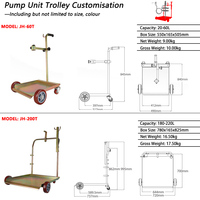 Pompe à graisse pneumatique 40:1 50:1 60:1 haute pression 200L, kit de pompe à graisse pneumatique pour fût de 15kg 200L