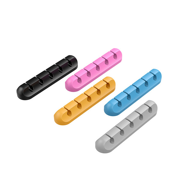 Silicone Adhesive Desktop Cable Cord Organizer Bundle Management Cable Holder Winder for Organizing USB Cable/Power Cord/Wire