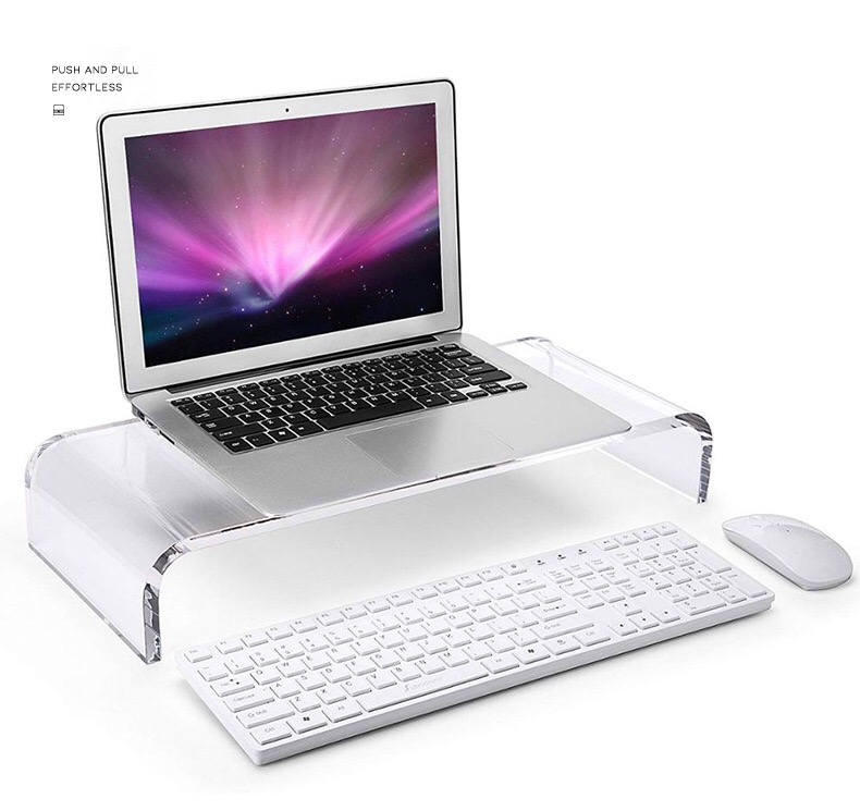 Минималистичный прозрачный акриловый повышенный стояк монитора компьютера с органайзером