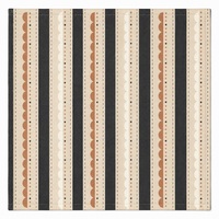 Serviette en lin et coton personnalisée imprimée 45x45cm |   Rayures scandinaves festonnées |   Impression numérique en gros
