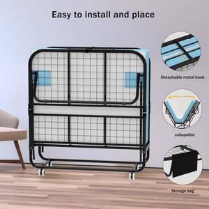 Cama Plegable LUXMARS 2024 con Colchón de Espuma Viscoelástica, Estructura Súper Resistente y Robusta, Ruedas Portátiles, para Oficina, Sala de Estar, Comedor, Tela y Metal - Product Image 4