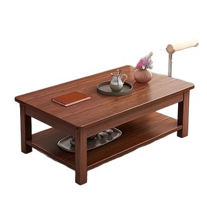 Table basse en bois massif rectangulaire de style chinois pour salon, usage domestique, petit appartement, bureau, design simple - Product Image 5