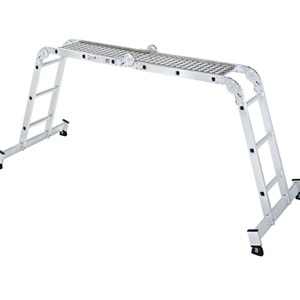 MUNK <b>Aluminium</b> Extension Ladder Adjustable Height 1000 Kg Load Capacity Safety Lock LS30 <b>Work</b> <b>Platforms</b> - Product Image 3