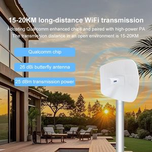 <span class=keywords><strong>15</strong></span>-20km <span class=keywords><strong>wifi</strong></span> truyền kuwfi o8 300Mbps 5.8G 26dbi Antenna cầu không dây khoảng cách điểm đến đa điểm truy cập CPE cầu - Product Image 2