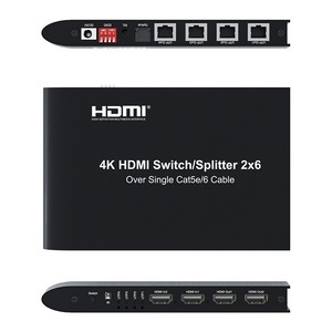 2x6 Metal for Splitter/Extender with <strong>Multi</strong> <strong>Input</strong> <strong>Switch</strong> Remote Control for Televisions and Displays - Product Image 3
