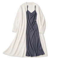 ODM Maßgefertigter Weißer Kunstfell-Imitat Nerz-Samt Dicker Flauschiger Langer Offener Strick-Cardigan Pullover Mantel für Damen