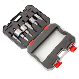 6 Pc Hole Saw Set 30 Mm Carbide Tipped Metal Woodworking <b>Drill</b> <b>Bits</b> For Carpentry Home Use In Transparent <b>Box</b> - Product Image 2