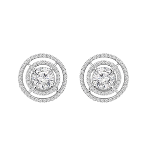 Pendientes de Diamantes Cultivados en Laboratorio con Corte Redondo, Oro Blanco de 14K, Claridad VS2, Color E, Joyería Certificada para Mujer por RATAN JEWELS - Product Image 1