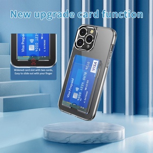 Funda de acrílico duro 2 en 1 a prueba de golpes, protector de TPU con tarjetero para <span class=keywords><strong>iPhone</strong></span> 11 <span class=keywords><strong>12</strong></span> 13 14 Pro Max - Product Image 2