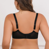 Soutien-gorge grande taille en dentelle, broderie fine en maille, bonnet complet, maintien et maintien, coupe ajustée, sous-vêtement