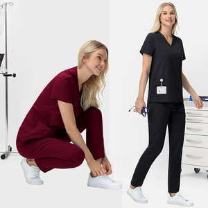 Abito da <span class=keywords><strong>lavoro</strong></span> uniforme da donna in ospedale personalizzato vestito da <span class=keywords><strong>lavoro</strong></span> dritta pantalone salone dentale di bellezza <span class=keywords><strong>medico</strong></span> Scrub infermiere Set uniforme - Product Image 4