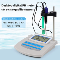 2026 High Accuracy PHS-26C 6 in 1 Online Water Quality Monitor Benchtop PH EC TDS CF ORP Temperature Detector Lab Grade Meter