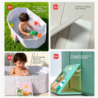 Baignoire pliable pour bébé, baignoire pour nourrissons, piscine pour enfants sans gonflage, carrée, en PVC non toxique, intérieur/extérieur, nouveau-né, tout-petit, grande, portable, 80 cm