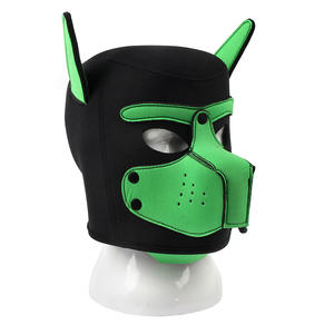 <span class=keywords><strong>Masque</strong></span> fétichiste multicolore réaliste pour chiot et chien adulte Tête de chien pour SM Cosplay Bondage Harnais Face Hood for Cosplay Fetish - Product Image 4