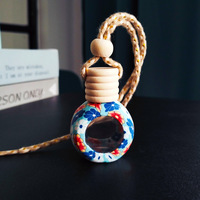8ml bouchon en bois vide luxe Mini classique suspendu verre voiture désodorisant huile essentielle parfum voiture diffuseur bouteille