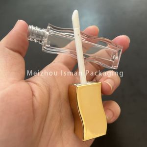 ISMAN - Tubo <span class=keywords><strong>de</strong></span> Brillo Labial Dorado <span class=keywords><strong>de</strong></span> Lujo <span class=keywords><strong>de</strong></span> 2 ml, Forma Ondulada, Envase <span class=keywords><strong>de</strong></span> Plástico Transparente Vacío, Venta al por Mayor, Logotipo Personalizado, Marca Privada - Product Image 4