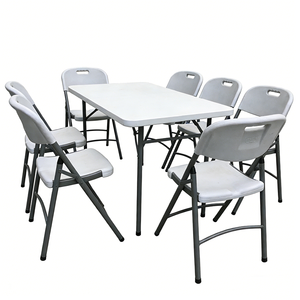 Mesa y Silla Plegable Moderna <span class=keywords><strong>de</strong></span> Plástico para Eventos <span class=keywords><strong>de</strong></span> Boda, Comedor al Aire Libre, para Banquetes <span class=keywords><strong>de</strong></span> Hotel, <span class=keywords><strong>de</strong></span> Fábrica en Foshan, Económica - Product Image 1