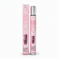 Eau de Parfum pour Femme en Flacon Fin en Verre Rose avec Boîte de Présentation, Pétales et Socle en Pierre, Élégant et Longue Tenue