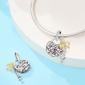 Charm Trendy Placcato Argento con Zirconi, con design Orsetto Winnie, Delfino e Panda, in stile Gioielli Hawaiani, con fibbia <span class=keywords><strong>Pooh</strong></span>, in oro e argento Tai, alla moda - Product Image 3