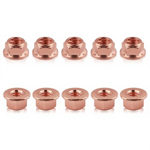 Tuercas hexagonales M8 con brida chapada en cobre para piezas de tubo de escape BMW Serie 3 E30 - Product Image 4