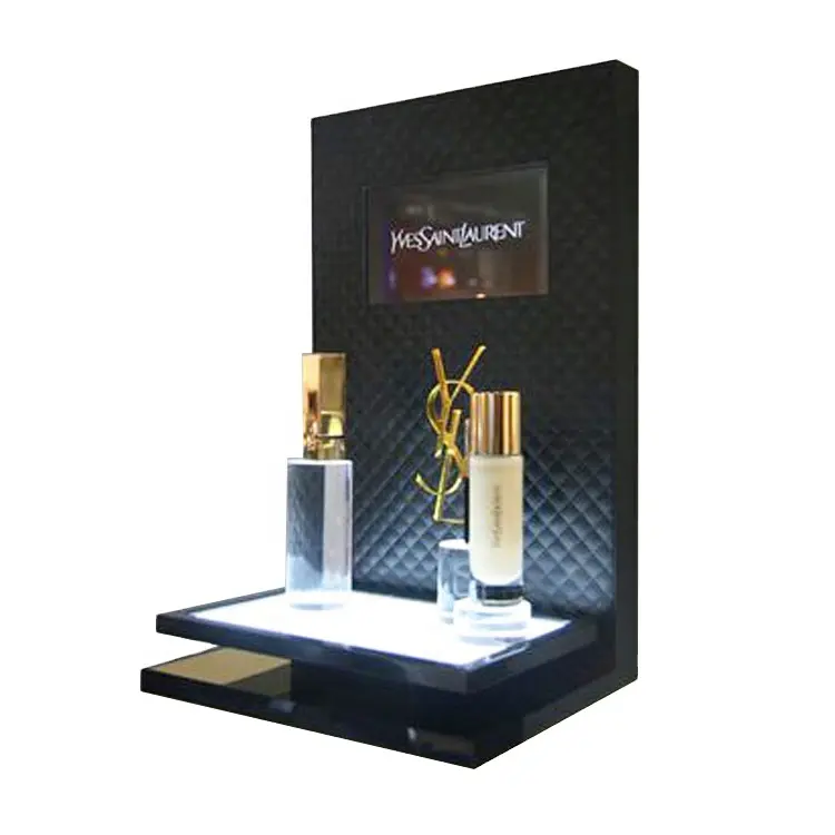 Organizador de Perfume acrílico personalizado, soporte de exhibición de maquillaje para tienda, soporte de exhibición de Perfume cosmético
