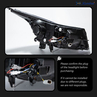 Conjunto de Faros Delanteros LED DRL para Chevrolet Cruze 2009-2014, Proyector Doble en Forma de L, DRL Ámbar, Carcasa Negra, Lámpara Delantera de Repuesto