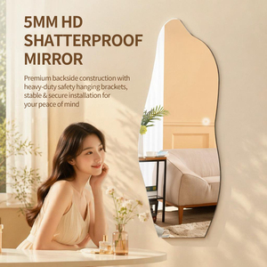 <span class=keywords><strong>Espejo</strong></span> de Pared Grande de Forma Irregular, Asimétrico, sin Marco, de Cuerpo Entero, para Decoración de Sala de Estar, Dormitorio o Entrada - Product Image 3