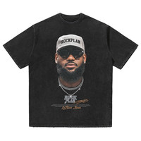 [Koleksi Star] Kaos Lengan Pendek O-Neck 100% Katun Longgar 220g Curry Paul George MJ Irving Rose Harden Retro Amerika
