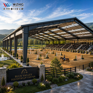 Manège d'entraînement équestre préfabriqué avec structure en acier à grande portée et espace intérieur clair pour l'équitation - Product Image 1