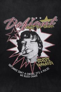 เสื้อยืดผู้ชายลายพิมพ์สุดเท่สไตล์วินเทจ เสื้อยืดผ้าฝ้าย พิมพ์ลายดิจิตอล 3 มิติ สีดำ ทรงโอเวอร์ไซส์ ล้างสีแบบแอซิดวอช เสื้อยืดพรีเมียม - Product Image 5