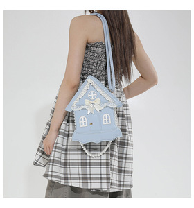 Bolso Bandolera Mini de Encaje Personalizado OEM/ODM con Forma de Casa 3D, Estilo Lolita, con Lazo de Encaje, Diseño de Cuento de Hadas - Product Image 2
