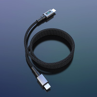 Kabel APPACS U87D USB-C ke USB-C dengan Layar LED 100W, Pelindung Kepang, Jaket PVC, Konduktor Tembaga Murni 3A untuk Ponsel