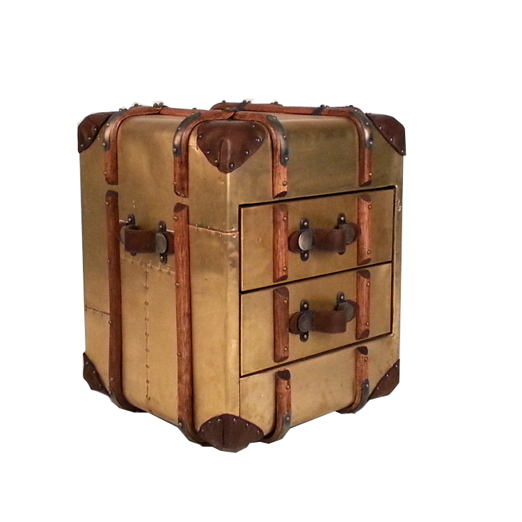 Винтажные кожаные пароходный кофр журнальный столик деревянный приставной столик