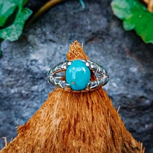 NY-R015 Dainty Silver Band <b>Resizeable</b> Rhodium-Plated Platinum Crock Skin Featuring Diamond Opal Pearl Trendy Petal Pearl <b>Rings</b> - Product Image 1