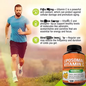 Odm Oem Liposomale Vitamine C 1600Mg Hoge Absorptie Vetoplosbaar Antioxidant Supplement Immuunsysteem Ondersteuning 120 Capsules