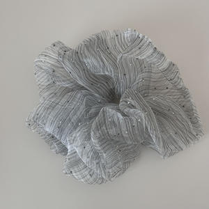 Anneau et accessoires pour cheveux en fil bulle et strass pour femmes élégantes, bandeau rayé en maille de 17 cm pour usage quotidien - Product Image 5