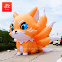 Mascotte géante pour l'extérieur, design personnalisé, publicité, dessin animé gonflable, animal renard à neuf queues pour les décorations d'événements