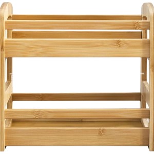 Wooden Double Layer Storage Rack For Paint <b>Bottles</b> And <b>Brushes</b> Desktop Organizer Art Supply Holder Stationary Holders - Product Image 5
