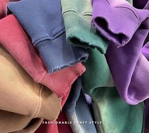 380 जीएसएम उच्च गुणवत्ता वाली आकस्मिक ओवरसाइज हुडी विंटेज ढीले हुडी धुली हुई ग्रेडिएंट थक्का पुरुष के लिए - Product Image 4