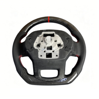 Volant en fibre de carbone véritable et cuir avec LED pour F150 2021+, couleurs personnalisables, style sportif, 4 branches