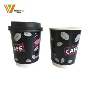 Paper cup environmental friendly compostable wall hot doubl cup tableware for drink cups with lids.