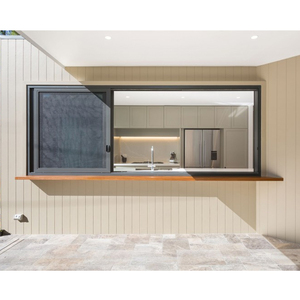 Marcos de aluminio para exteriores, <span class=keywords><strong>ventana</strong></span> de paso deslizante plegable para restaurante, cocina, novedad - Product Image 3