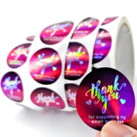 Autocollants holographiques ronds personnalisés, imperméables, en PVC transparent, autocollants adhésifs pour extérieur, étiquettes personnalisées pour entreprise, rouleaux d'autocollants avec logo personnalisé